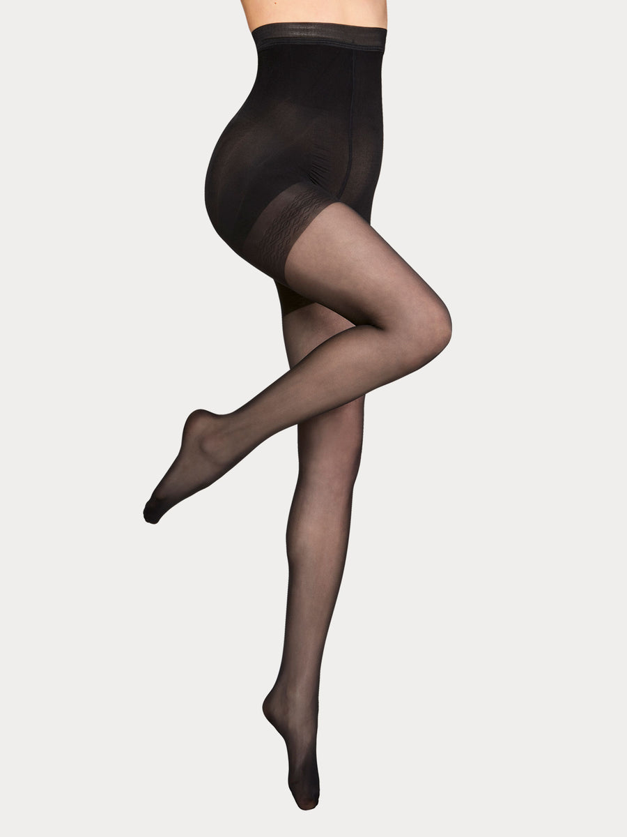 Womens Opaque Slimming Tights -High Waist Tummy Compression Pantyhose with  Control Top