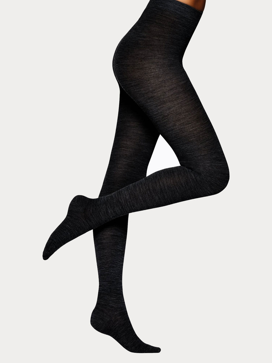 Donna Ethically Made Viscose and Merino Wool Tights Black -  Denmark