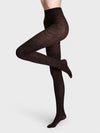 Trendy brown 70 denier animal print tights.