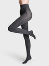 Carina Cashmere Tights, dark melange grey