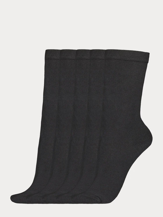 COTTON BASIC SOCKS, 5-PACK black 