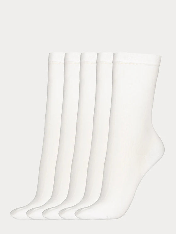 COTTON BASIC SOCKS, 5-PACK white