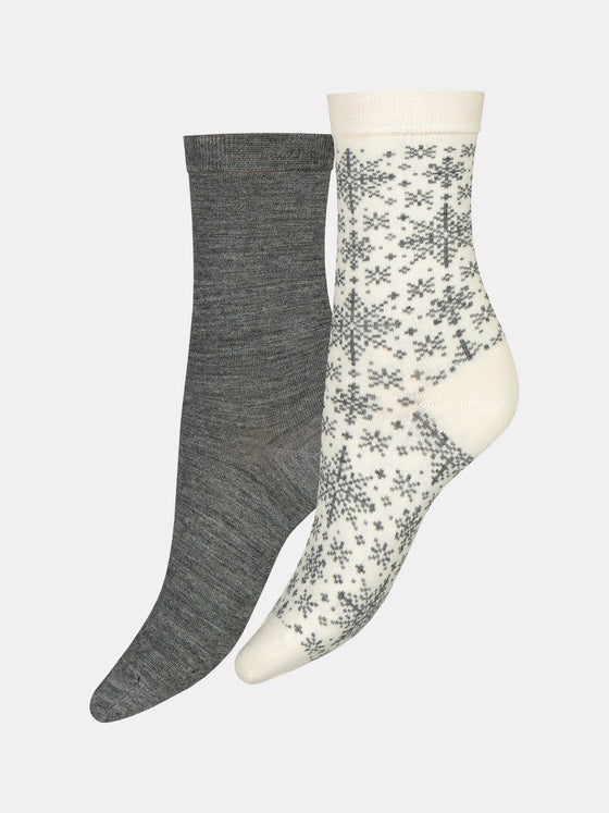 VONNIE MERINO WOOL SOCKS, 2-PACK