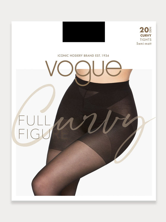 Vogue super comfort 20 denier semi-matte tights especially designed for plus size women.